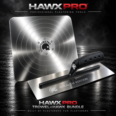Hawx Pro Plastering Hawk & Trowel Hawx Pro professional plastering hawk and stainless steel trowel