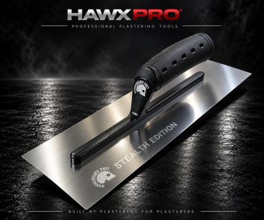 Hawx Pro Stealth Edition professional plastering trowel Hawx Pro Stealth Edition professional stainless steel plastering trowel