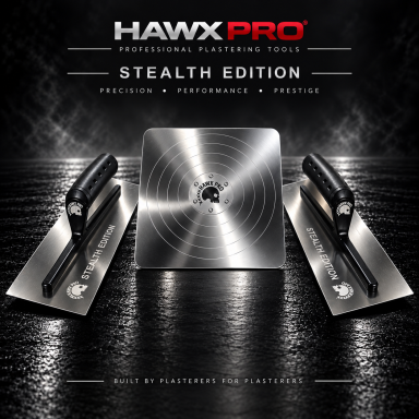 Hawx Pro stealth edition plastering tool set Hawx Pro stealth edition plastering tool set with hawk and trowels